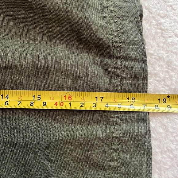 Hunter Green Linen Skirt - Picture 6 of 11